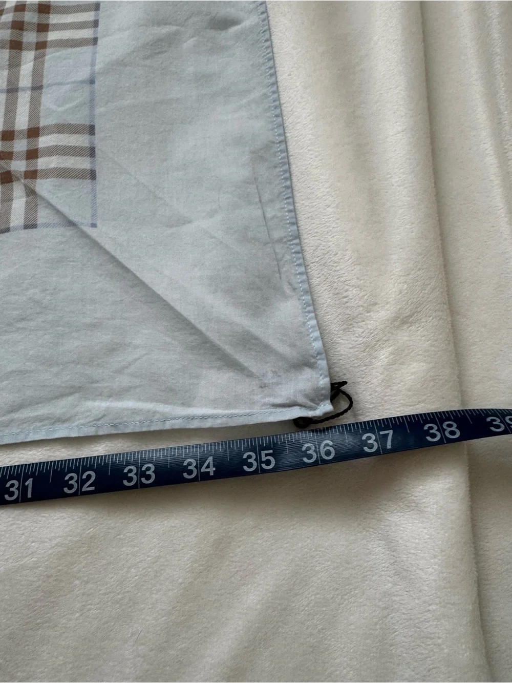Burberry light Blue and Brown Check Cotton Scarf
